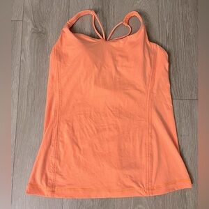 lululemon athletica Coral-Orange Strappy Performance Tank